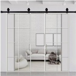 Sliding Aluminum Glass Barn Door with SDL