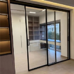 Interior Sliding Glass Door to Divide Bedroom and Closet