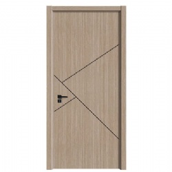 Flush Wood Door with Groove Design