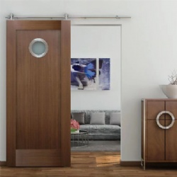 Sliding Wood Barn Door with Glass Kit